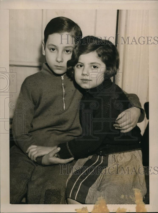 1937 Press Photo Rose Marie & Michael Left Orphaned After Mother Commits Suicide - Historic Images