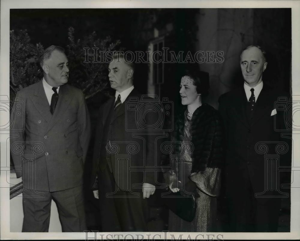 1937 Press Photo President Roosevelt with Halvdan Koht and Wilhelm Morgenstierne - Historic Images