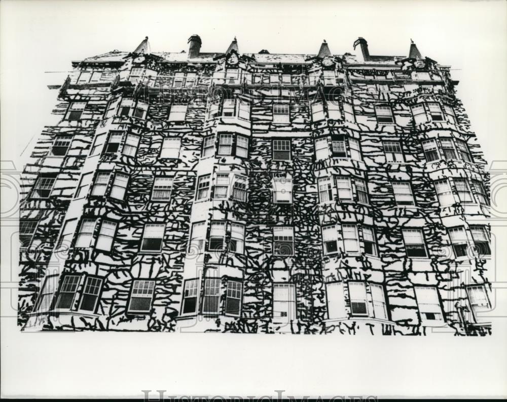 Press Photo San Francisco apartment with calligraphy art work - Historic Images