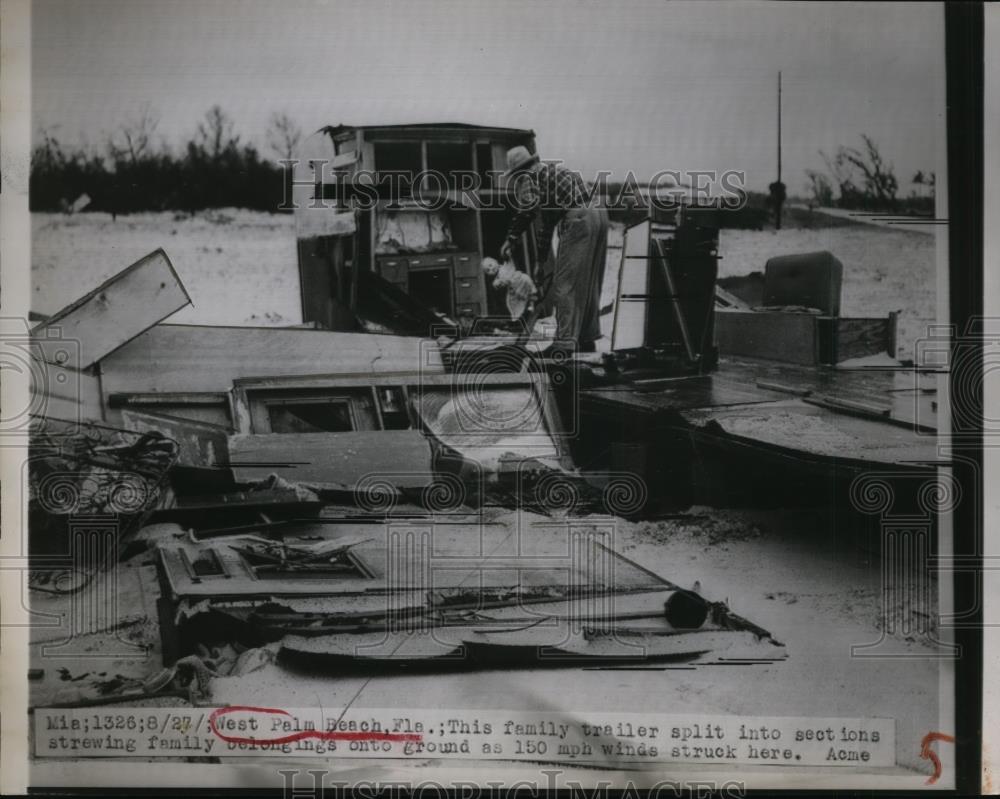 1940 Press Photo Palm Beach Florida, Wind Destroyed Families House. - Historic Images