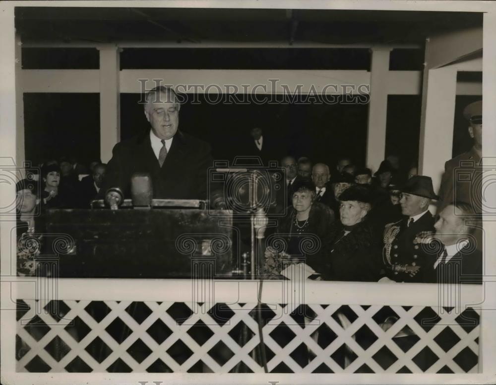 1936 Press Photo President Franklin Roosevelt &amp; Mme Ed Laboulaye of France - Historic Images