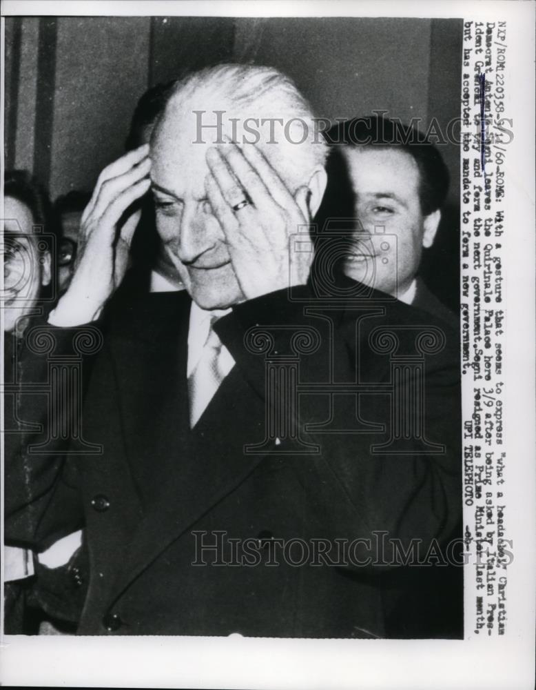 1960 Press Photo Rome, Chritian Democrat, Antonia Serni Leaving Palace, Italy. - Historic Images