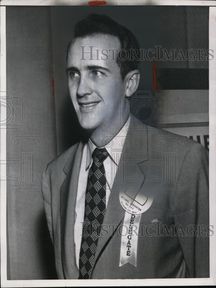 1956 Press Photo David Bunn Young Democratic Clubs of America Convention - Historic Images