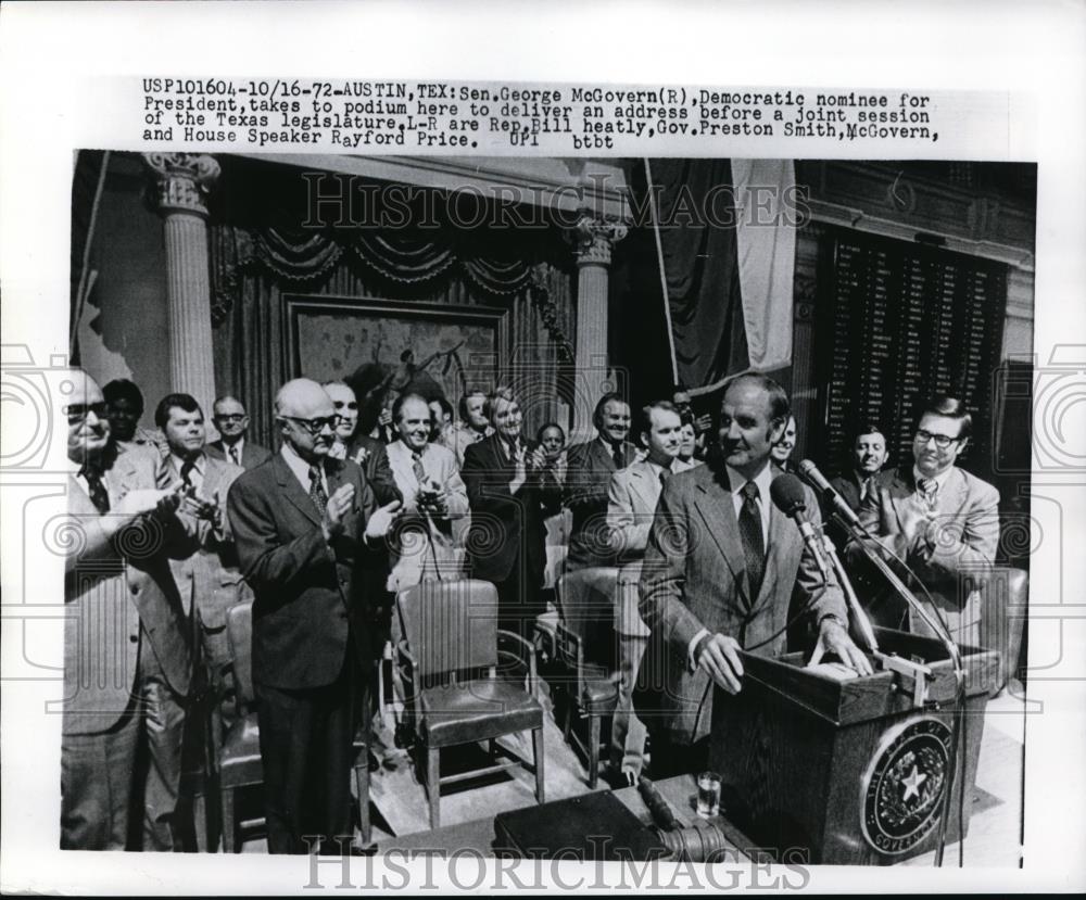 1972 Press Photo Austin Texas-Democratic nominee Sen George McGovern - Historic Images