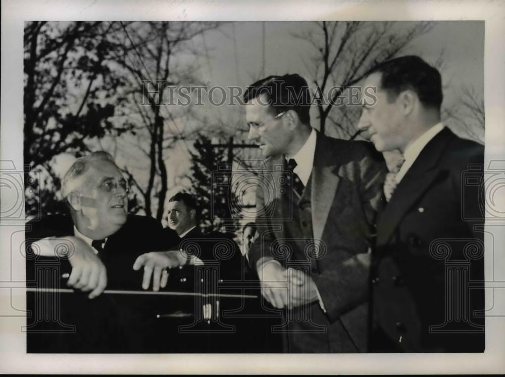 1937 Press Photo President Franklin Roosevelt, Aubrey Williams &amp; Charles Taussic - Historic Images