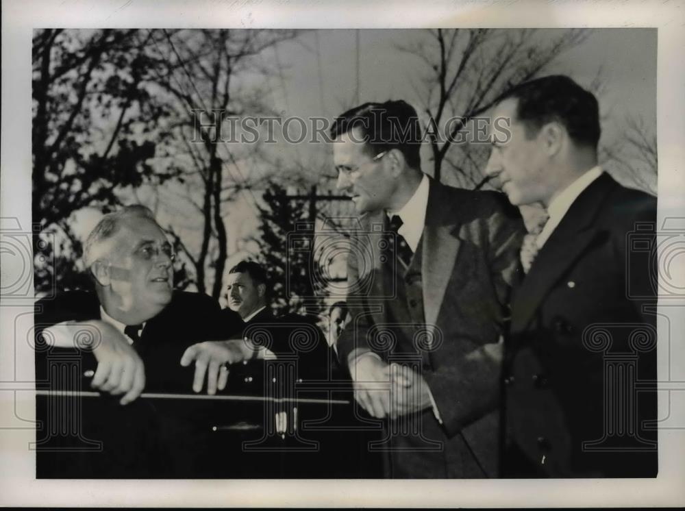 1937 Press Photo President Franklin Roosevelt, Aubrey Williams & Charles Taussic - Historic Images