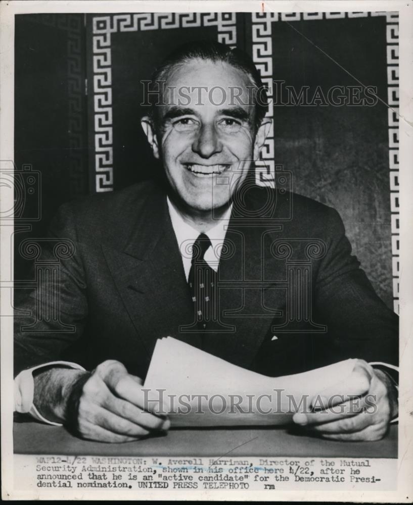 1962 Press Photo Averell Harriman Director of Mutual Security Admin - Historic Images