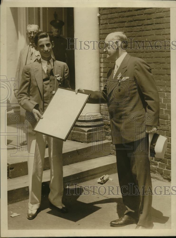 1930 Press Photo Mayor Harry Maskey &amp; Harold Kohn High School Student - Historic Images