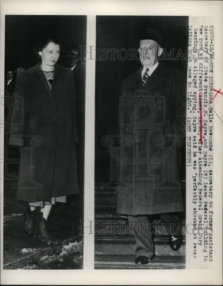 1948 Press Photo New York, Belle Newcombe, Assitant To Francis B Sayre, Jury. - Historic Images