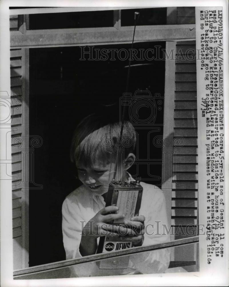 1966 Press Photo Chris Conrad son of Gemini 11 Commander Charles Pete Conrad. - Historic Images