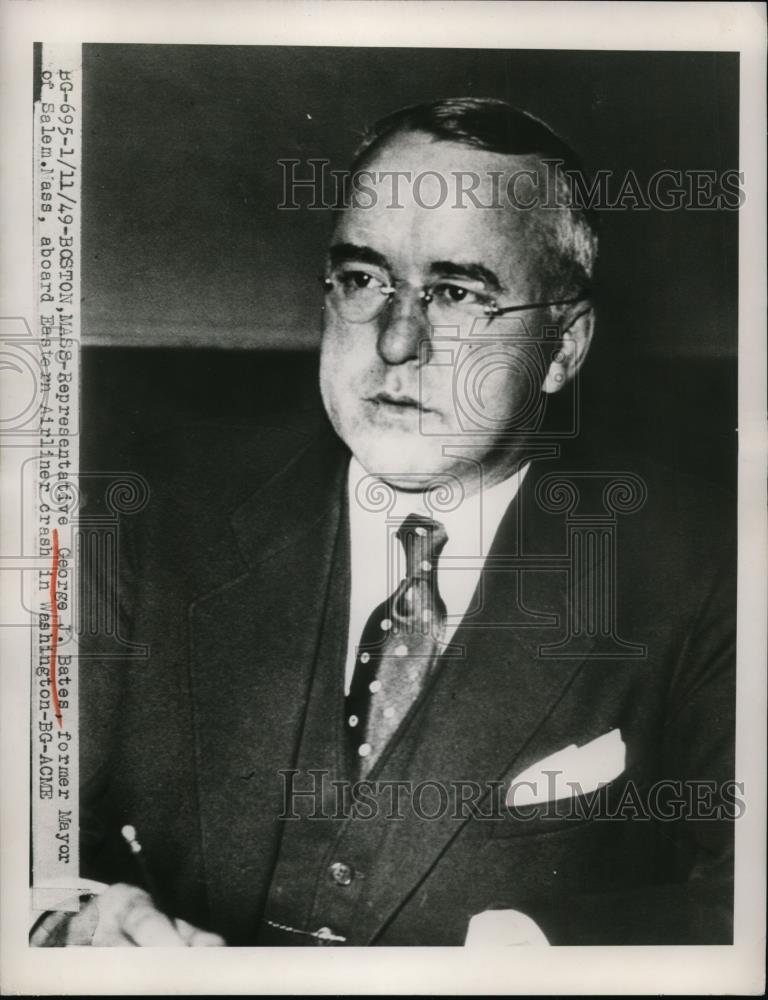 1949 Press Photo Representative George J. Bates Eastern Airliner Crash - Historic Images