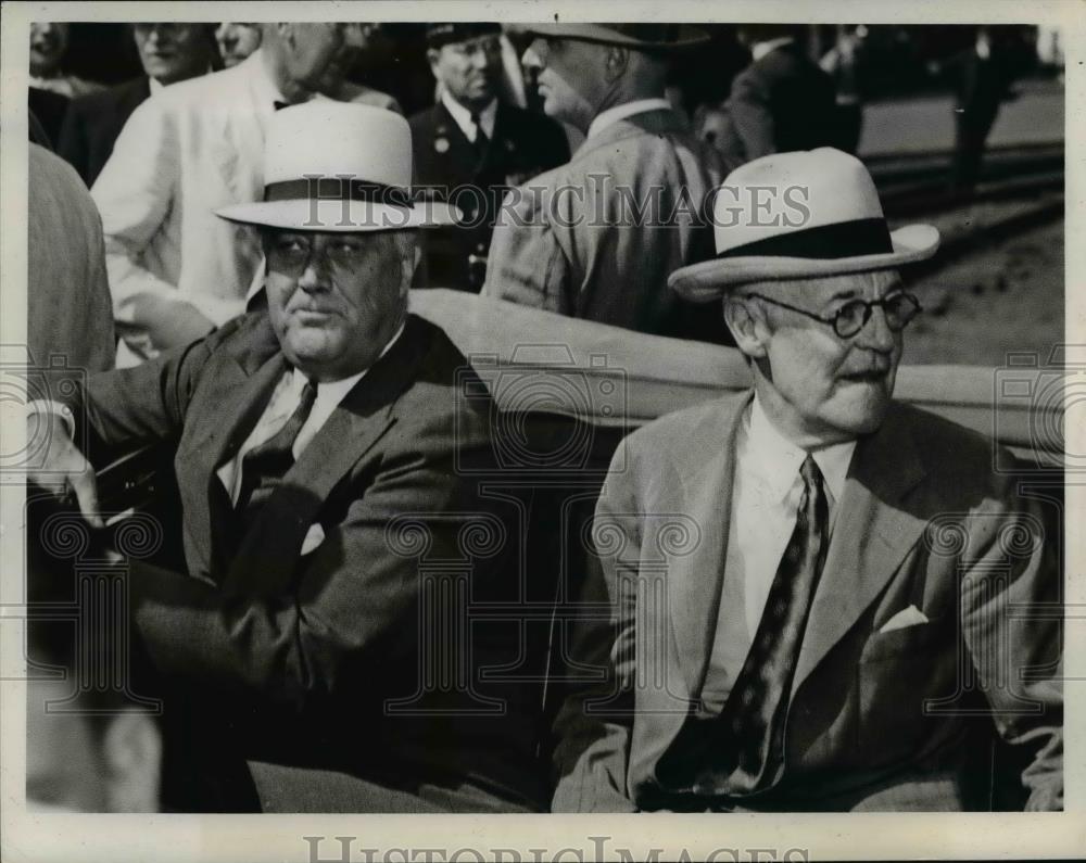 1938 Press Photo President Roosevelt and former Gov White of Ohio. - Historic Images