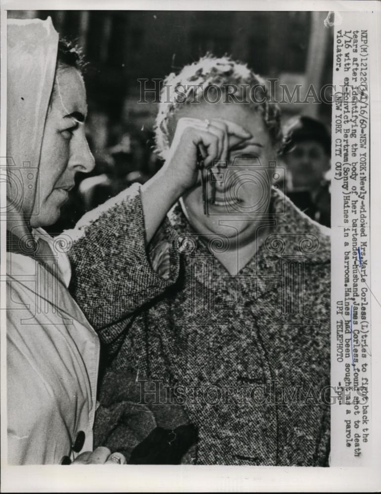 1960 Press Photo Widow Mrs Marie Corless of Murdered James Corless New York - Historic Images