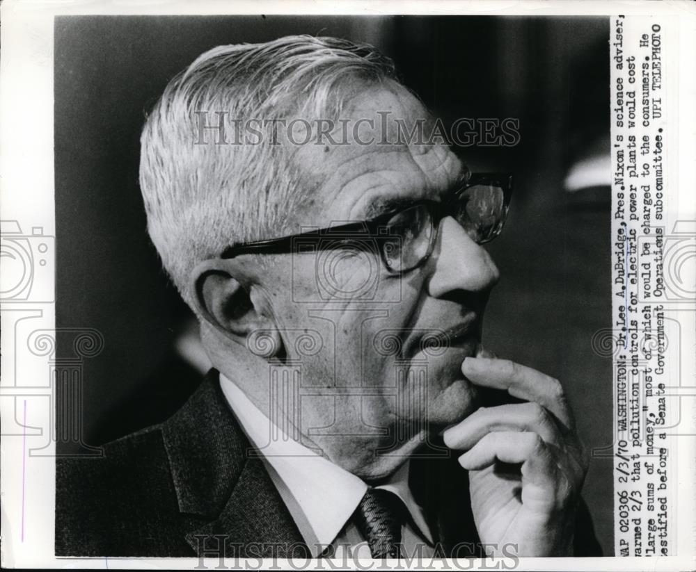 1970 Press Photo Dr. Lee A. DuBridge, President Nixon's Science Adviser - Historic Images
