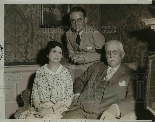 1934 Press Photo Mr & Mrs Samuel Insull & son reunited in Chicago hotel room - Historic Images