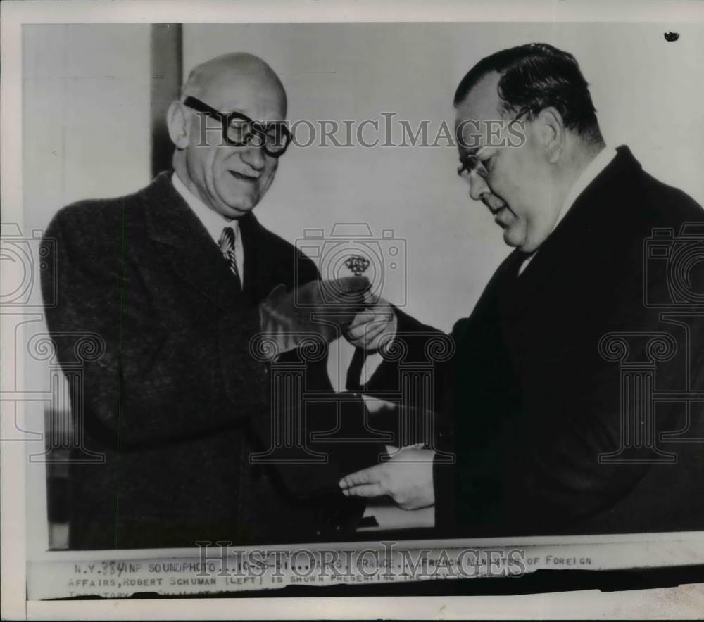 1951 Press Photo Paris France -French Minister of Foreign Affairs Robert Schuman - Historic Images