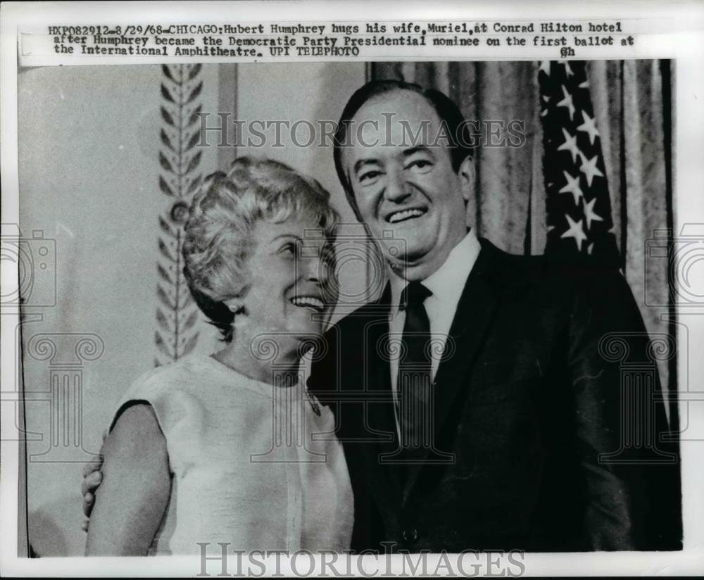 1968 Press Photo President Nominee Hubert H Humphrey & Wife Muriel - Historic Images