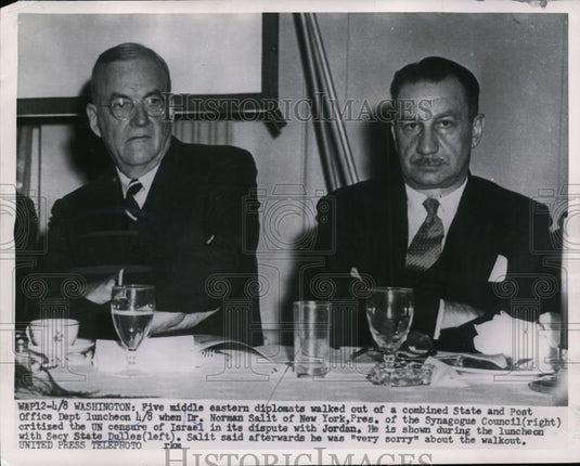 1945 Press Photo Dr. Norman Salit With Sec. Of State John Foster Dulles - Historic Images