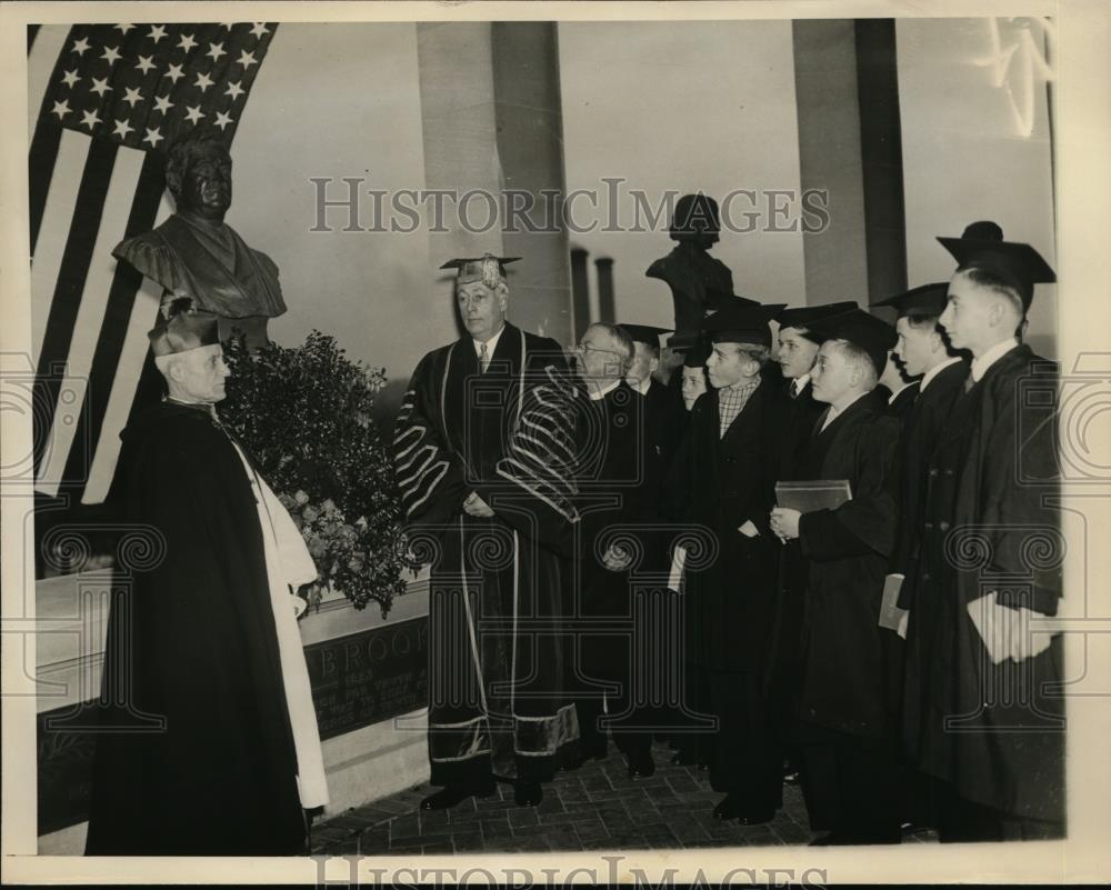 1935 Press Photo 100th Anniversary Ceremony for Philip Brooks, New York Univ. - Historic Images