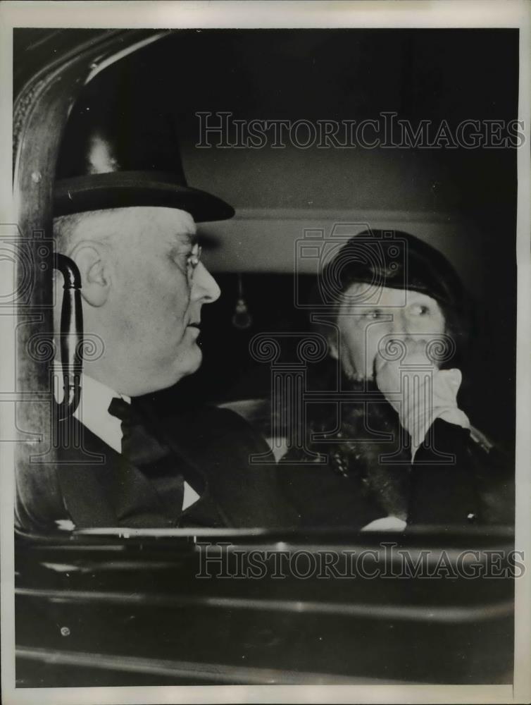 1937 Press Photo President Franklin D. Roosevelt, Mrs. David Gray Funeral - Historic Images