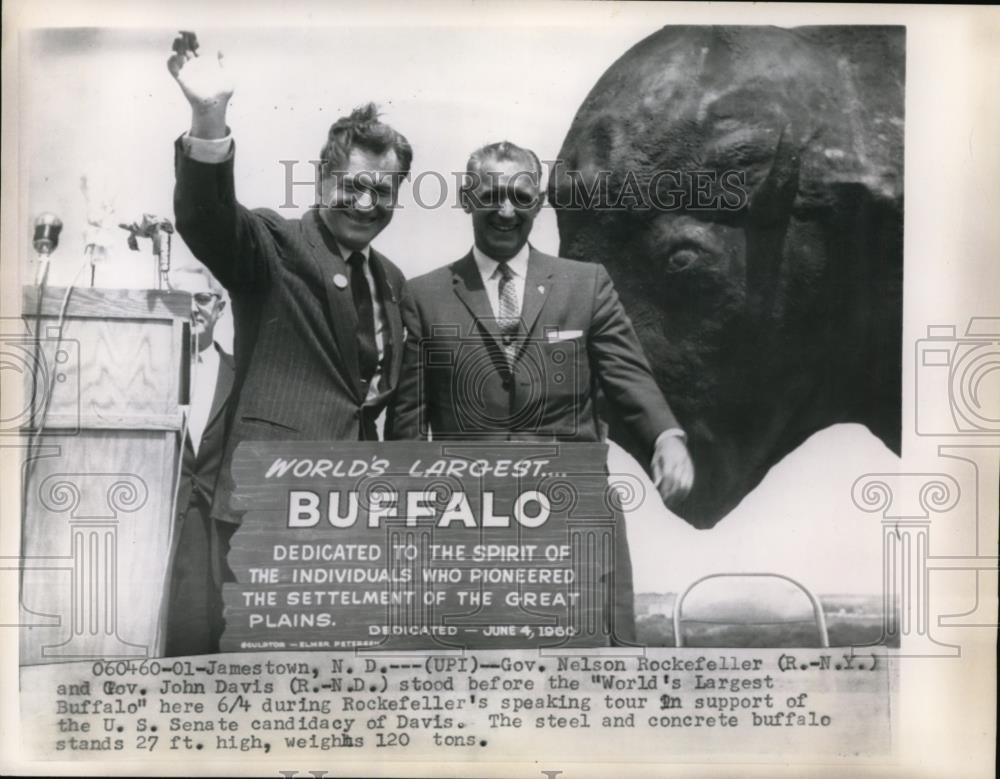 1960 Press Photo Gov. Nelson A. Rockefeller of N.Y and Gov. John Davis of N.D. - Historic Images