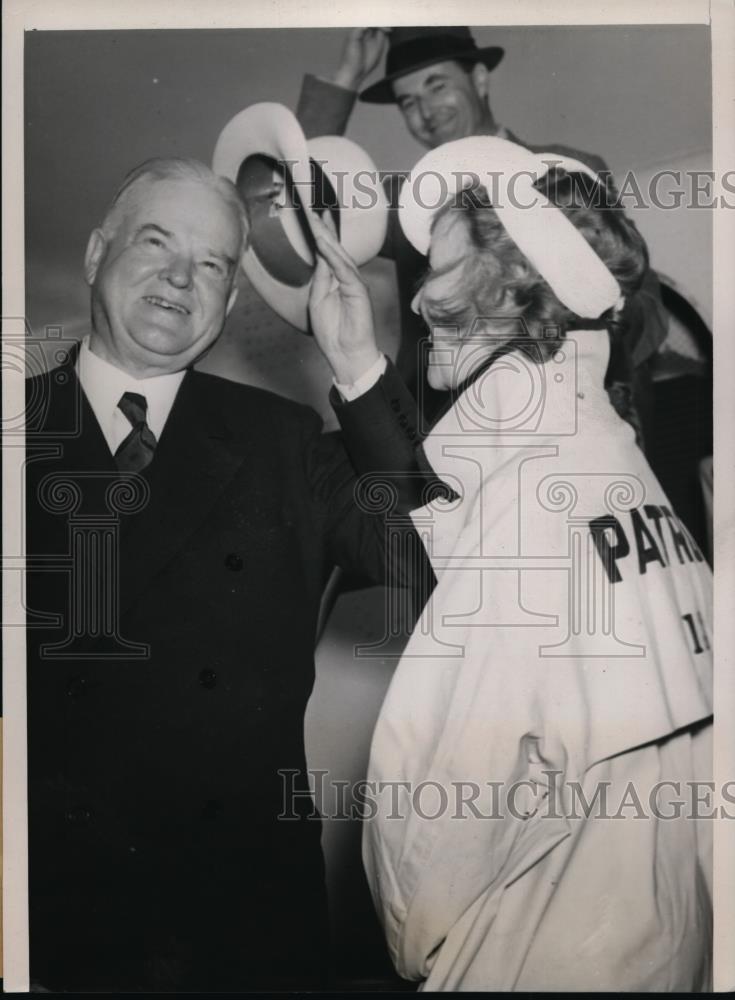 1940 Press Photo President Herbert Hoover, Mrs. Wendell Willkie in Colorado - Historic Images