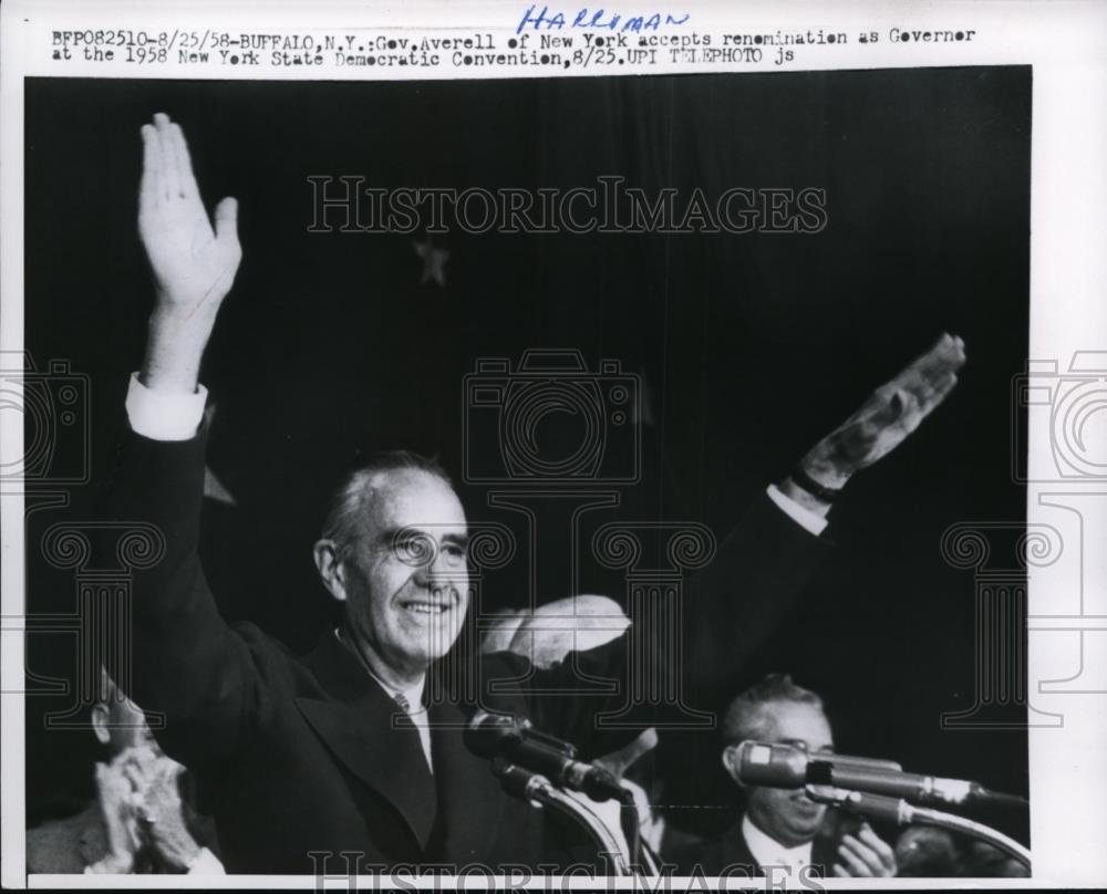 1958 Press Photo Buffalo NY, Governor Averell Harriman renomination - nee49953 - Historic Images