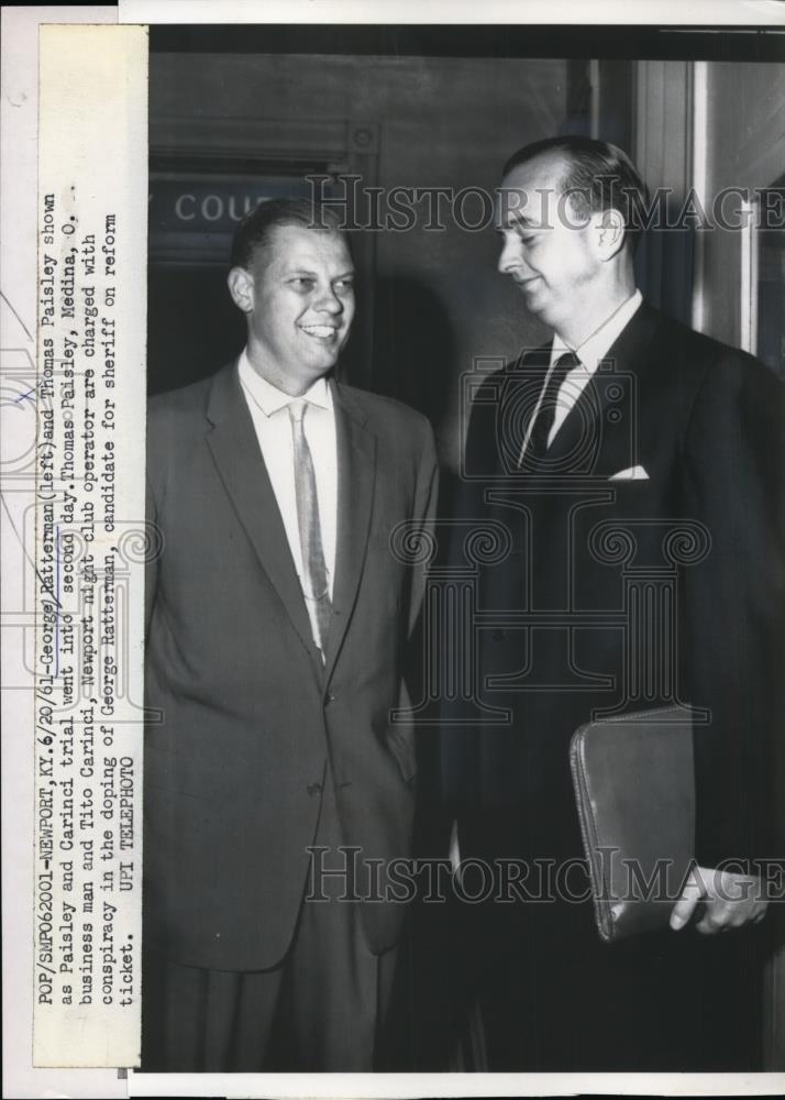 1961 Press Photo George Ratterman &amp; Thomas Paisley Charged with Conspiracy - Historic Images