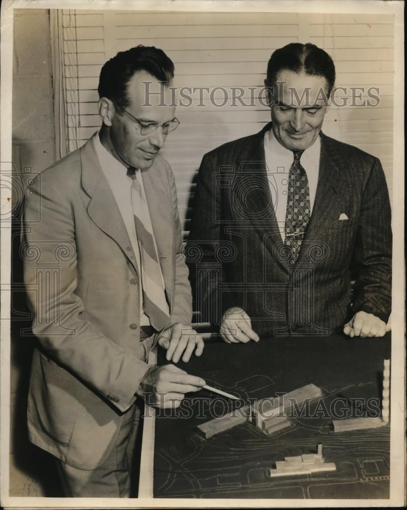 1947 Press Photo Lyle Borat, Atomic Authority, Wells N Thompson, Brookhaven Lab - Historic Images