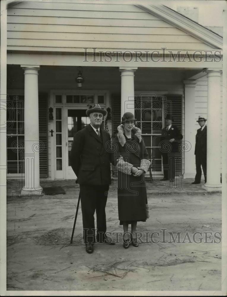 1933 Press Photo Franklin D. Roosevelt, daughter Mrs. Anna Dall at Little White - Historic Images