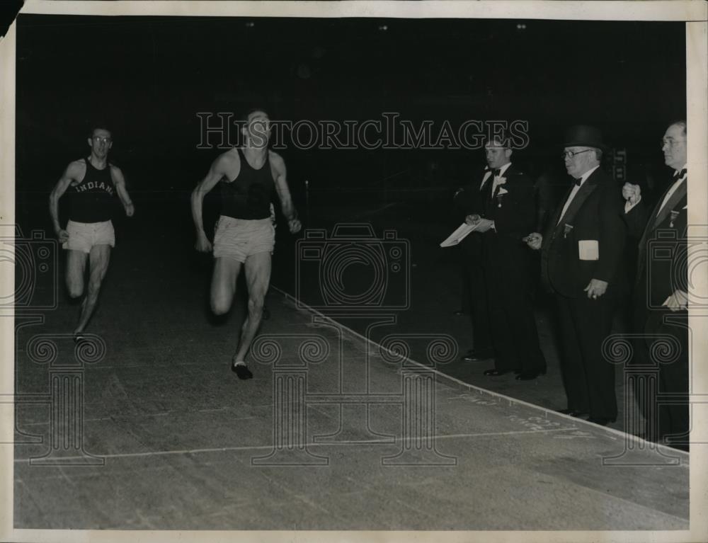 1936 Press Photo Casey 600 yard run Ed O&#39;Brien 1st, Charles Hornbostell 2nd - Historic Images