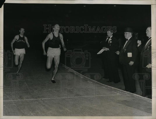 1936 Press Photo Casey 600 yard run Ed O'Brien 1st, Charles Hornbostell 2nd - Historic Images