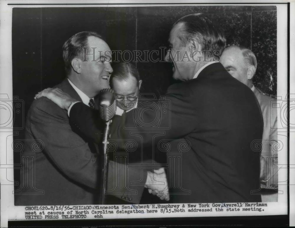 1956 Press Photo Chicago MN Sen Hubert Humphrey, NY Gov A Harriman - nee50985 - Historic Images