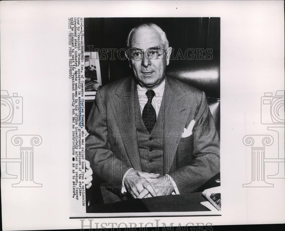 1962 Press Photo Secretary of Commerce Charles Sawyer in Washington - nee54967 - Historic Images