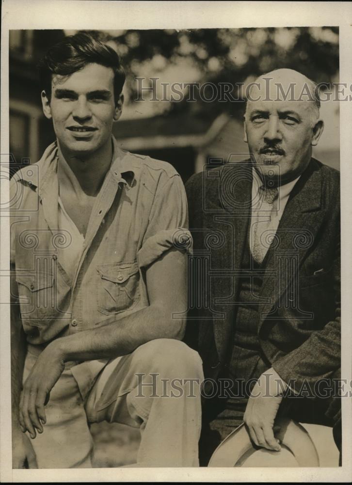 1932 Press Photo Joe Fisher, Mexico Firing Squad Escapee, Deputy Harry White - Historic Images