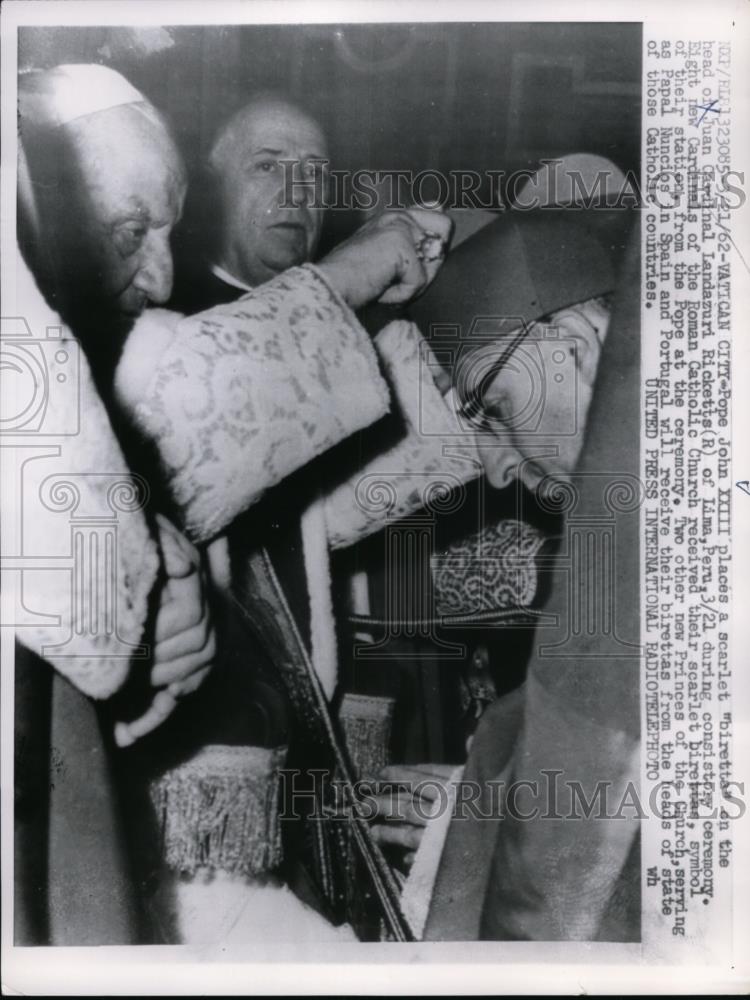 1962 Press Photo Rome Italy Pope John XXIII , Cardinal Landaruzi Ricketts - Historic Images