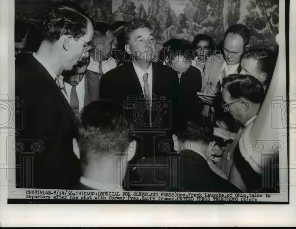 1956 Press Photo Gov. Frank Lausche after his meeting with former Pres. Truman - Historic Images