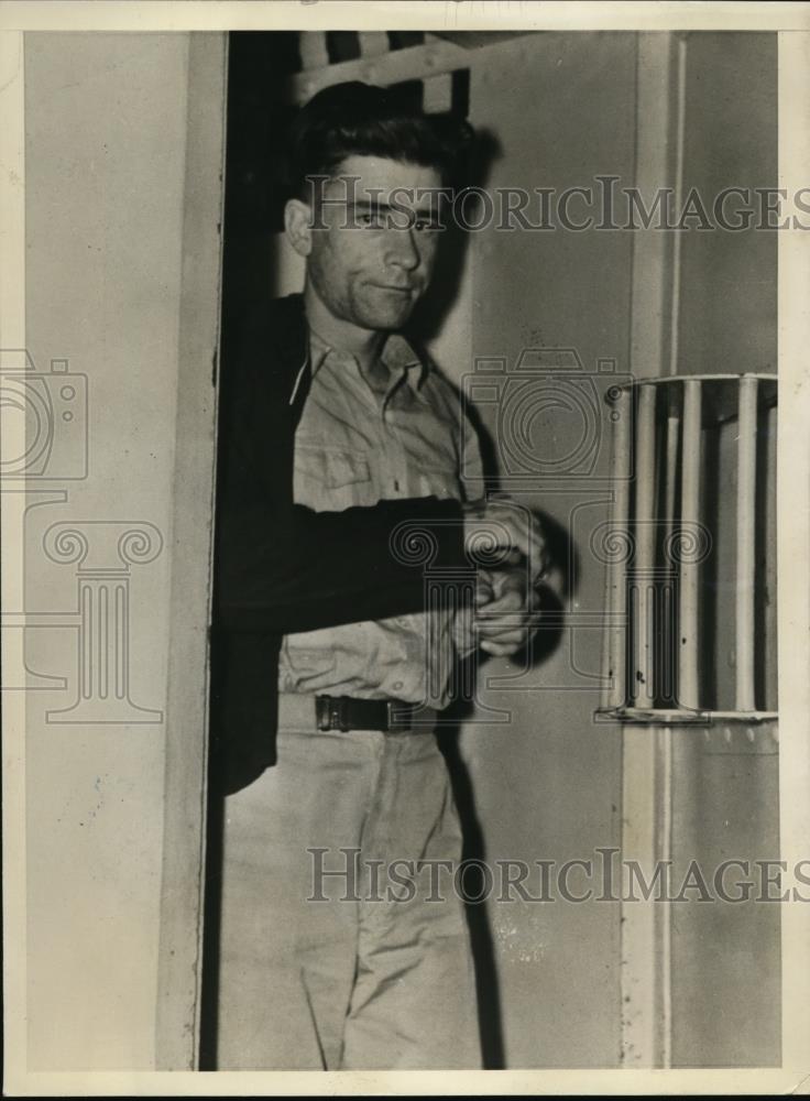 1938 Press Photo Mary D. Briggs Extortion Suspect James Meek, Los Angeles - Historic Images