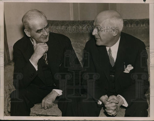 1936 Press Photo Philip Murray Vice Pres. of Union and Major W W W Inglis. - Historic Images