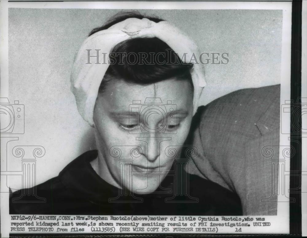 1956 Press Photo Hamen Conn- Mrs Stephen Ruotolo, mother of Cynthia Ruotolo. - Historic Images