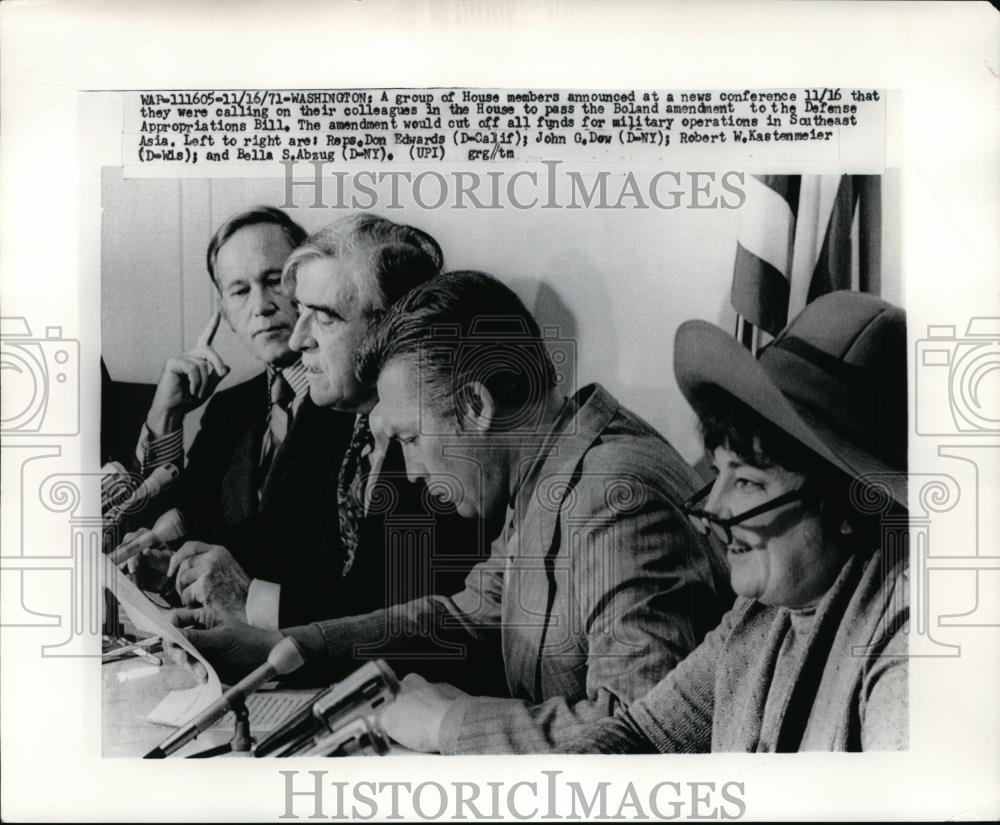 1971 Press Photo House Members Reps Don Edwards, John G. Dow, Robert Kastenmeir - Historic Images