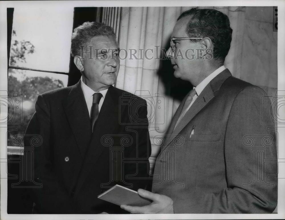 1957 Press Photo Ohio Senator Frank Lausche &amp; Bob Craster - nee51110 - Historic Images