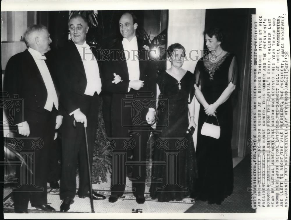 1938 Press Photo President and Mrs. Roosevelt with Vice Pres. and Mrs. Garner - Historic Images