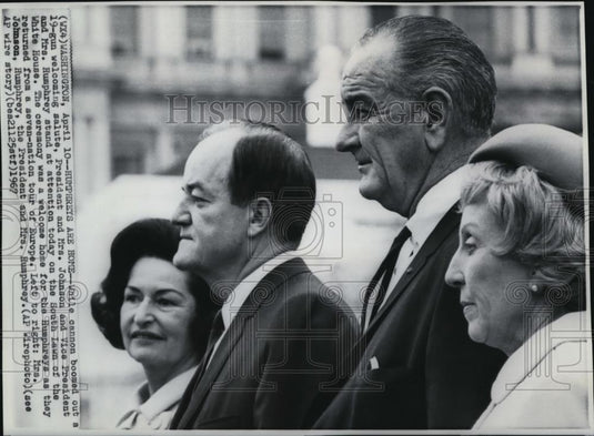 1967 Press Photo President & Mrs. Lyndon Johnson with VP & Mrs. Hubert Hamphrey - Historic Images