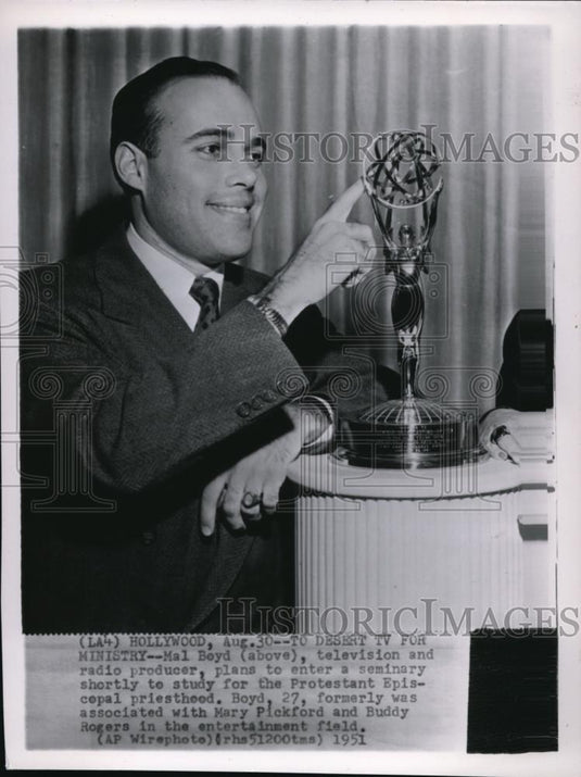 1951 Press Photo Television and radio producer, Mal Boyd - Historic Images