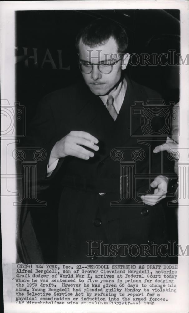 1951 Press Photo Alfred Bergdoll Sentenced Five Yrs in Prison as Draft Dodge - Historic Images