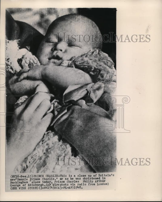 1949 Press Photo Prince Charlie was Christened at Buckingham Palace - Historic Images