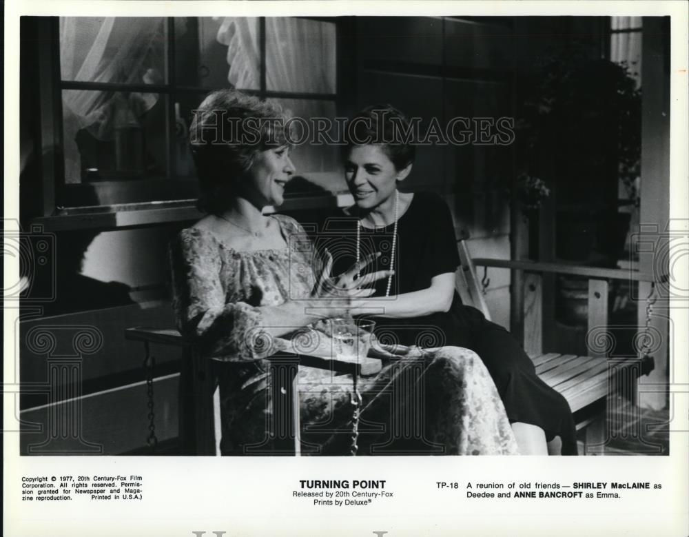 1978 Press Photo Shirley MacLaine and Anne Bancroft star in Turning Point movie - Historic Images