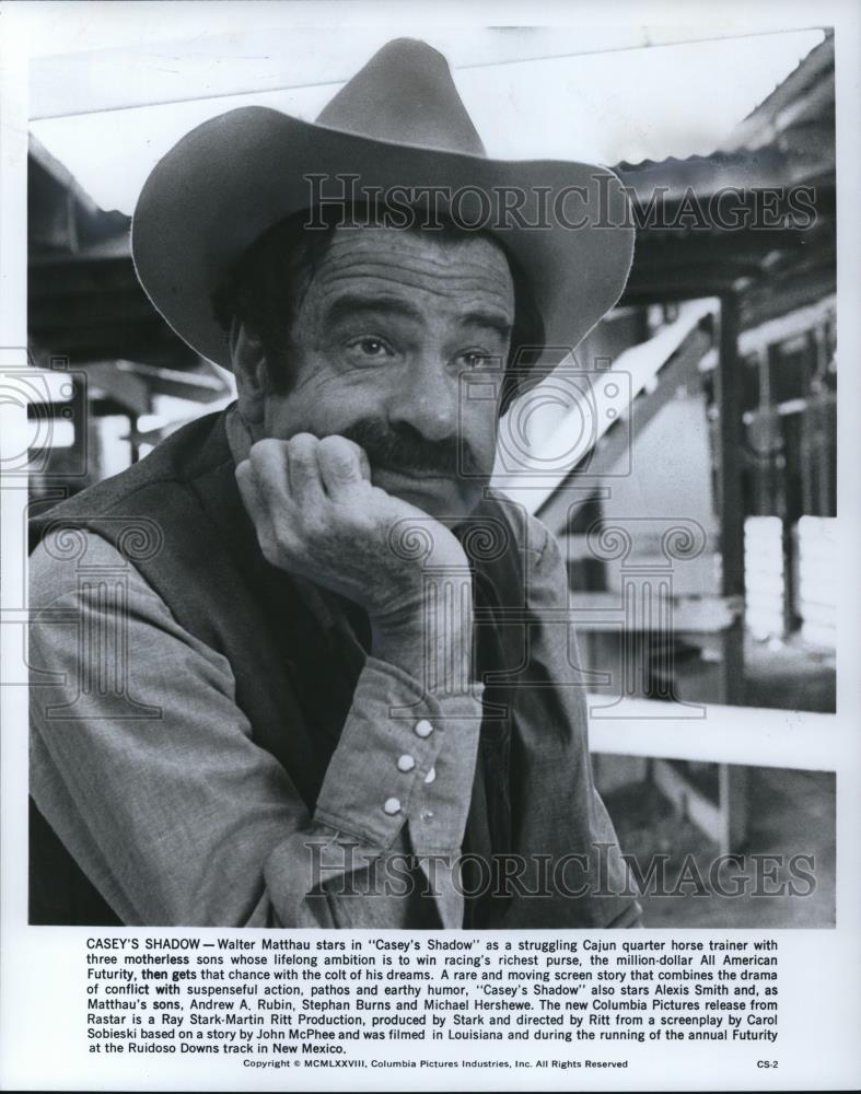 1978 Press Photo Walter Matthau in Casey&#39;s Shadow - cvp41092 - Historic Images