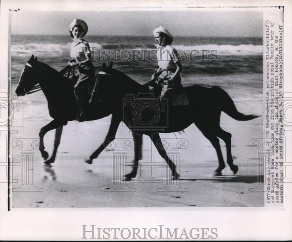 1947 Press Photo The British Princesses Elizabeth and Margaret Rose - Historic Images